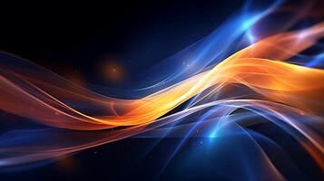 Abstract modern futuristic wave background with blue and gold color. photo