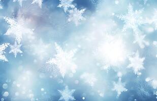 unfocussed snowflakes winter background illustration. AI Generated photo