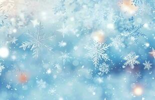 unfocussed snowflakes winter background illustration. AI Generated photo