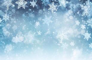 unfocussed snowflakes winter background illustration. AI Generated photo