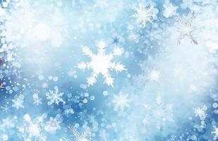 unfocussed snowflakes winter background illustration. AI Generated photo