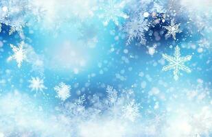 unfocussed snowflakes winter background illustration. AI Generated photo