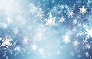 unfocussed snowflakes winter background illustration. AI Generated photo