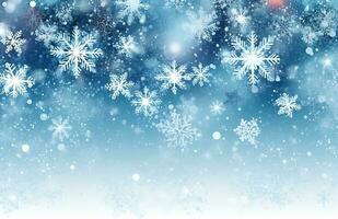 unfocussed snowflakes winter background illustration. AI Generated photo