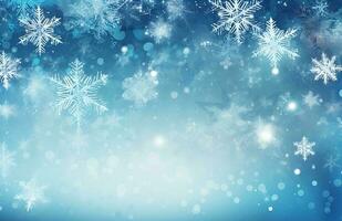 unfocussed snowflakes winter background illustration. AI Generated photo