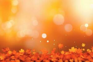 Realistic autumn background with colorful leaves illustration. AI Generated photo