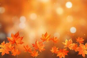 Realistic autumn background with colorful leaves illustration. AI Generated photo