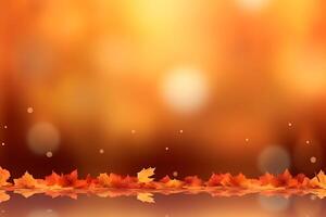 Realistic autumn background with colorful leaves illustration. AI Generated photo