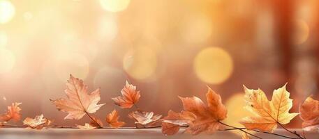 Beautiful autumn leaves background illustration. AI Generated photo