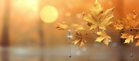 hermosa otoño hojas antecedentes ilustración. ai generado foto