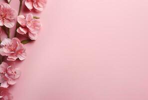 hermosa rosado flores en rosado fondo.ai generado foto