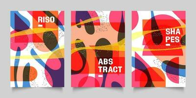 Set of Colorful Abstract Shapes Poster Design, Creative Flyer template for Print and Digital, Vector Illustration