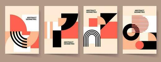 Cover Design Template Set. Geometric Abstract Shape Background for Magazine Brochure Flyer and Busines Page Layout. Vector Illustration