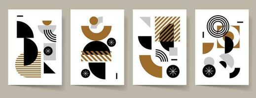 Geometric Art for Poster and Cover Collection. Abstract Shape Background for Magazine Brochure Flyer and Page Layout. Vector Illustration