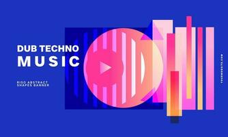 Music Banner Abstract Geometric Background for Event Poster Flyer Presentation and Cover. Vector Illustration