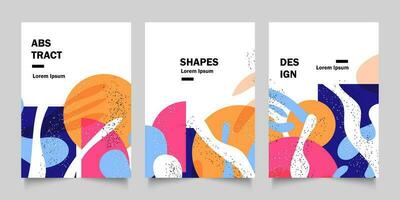 Set of Colorful Abstract Shapes Poster, Creative Flyer template for Print and Digital, Vector Illustration