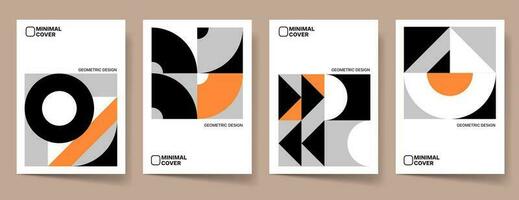 Minimal Cover Poster Design Set. Abstract Shape Background for Magazine Brochure Flyer and Busines Page Layout Template. Vector Illustration