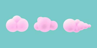 Set of 3d clouds vector