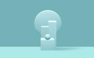 Empty 3d round  podium .Light blue  minimal wall scene.Abstract geometric platforms. vector