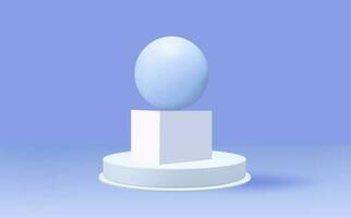 Empty 3d round golden podium .Light blue minimal wall scene.Abstract geometric platforms. vector