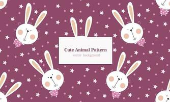 Rabbit animal habitat seamless pattern background vector