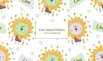 Lion animal seamless pattern background in jungle vector