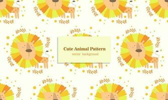 Lion animal seamless pattern background in jungle vector