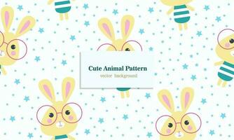 Rabbit animal habitat seamless pattern background vector