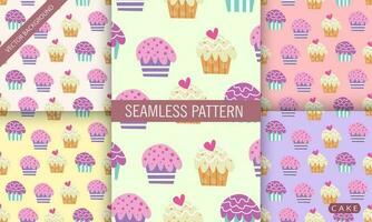 Cake Seamless Pattern for a delicious dessert vector