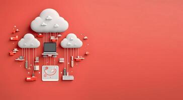 Cloud data storage, database concept illustration. photo