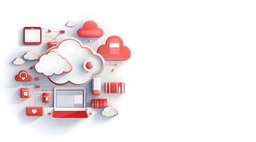 Cloud data storage, database concept illustration. photo