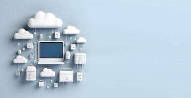 Cloud data storage, database concept illustration. photo