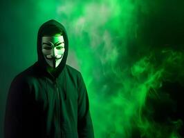 Anonymous hacker. Concept of hacking cybersecurity, cybercrime, cyberattack. image. photo