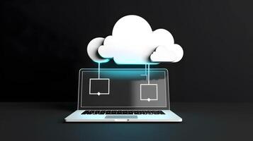 Cloud data storage, database concept illustration. photo