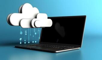 Cloud data storage, database concept illustration. photo