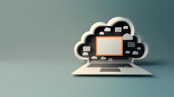 Cloud data storage, database concept illustration. photo