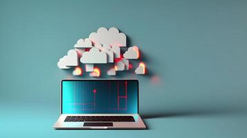 Cloud data storage, database concept illustration. photo