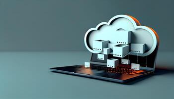 Cloud data storage, database concept illustration. photo