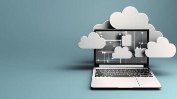 Cloud data storage, database concept illustration. photo