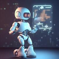 Robot with AI. Concept of chatbot or AI assistant. photo