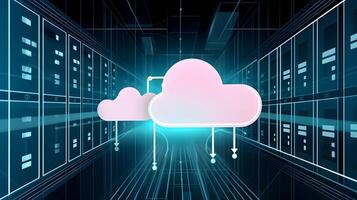 Cloud data storage, database concept. photo