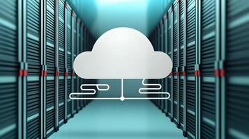 Cloud data storage, database concept. photo