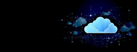 Cloud data storage, data transfer concept. photo