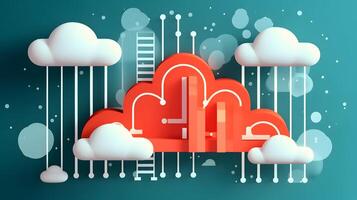 Cloud data storage, data transfer concept. photo