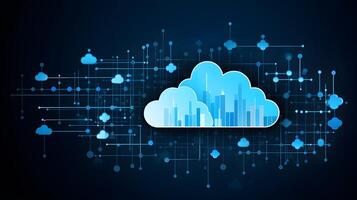 Cloud data storage, data transfer concept. photo