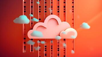 Cloud data storage, data transfer concept. photo