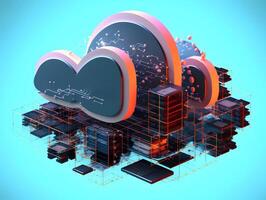 Cloud data storage, database concept. photo