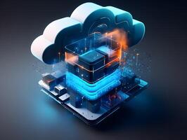 Cloud data storage, database concept. photo