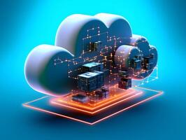 Cloud data storage, database concept. photo