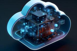 Cloud data storage, database concept. photo